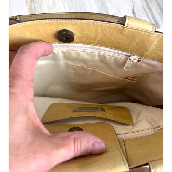 Pibra Women’s White Cutout Horsehair Italian Leather Handle Bag Boho Purse Rare - Picture 9 of 12